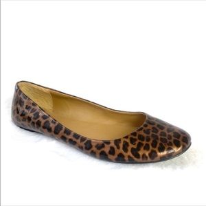 J.Crew Tortoise Leopard Leather  Flats siz…